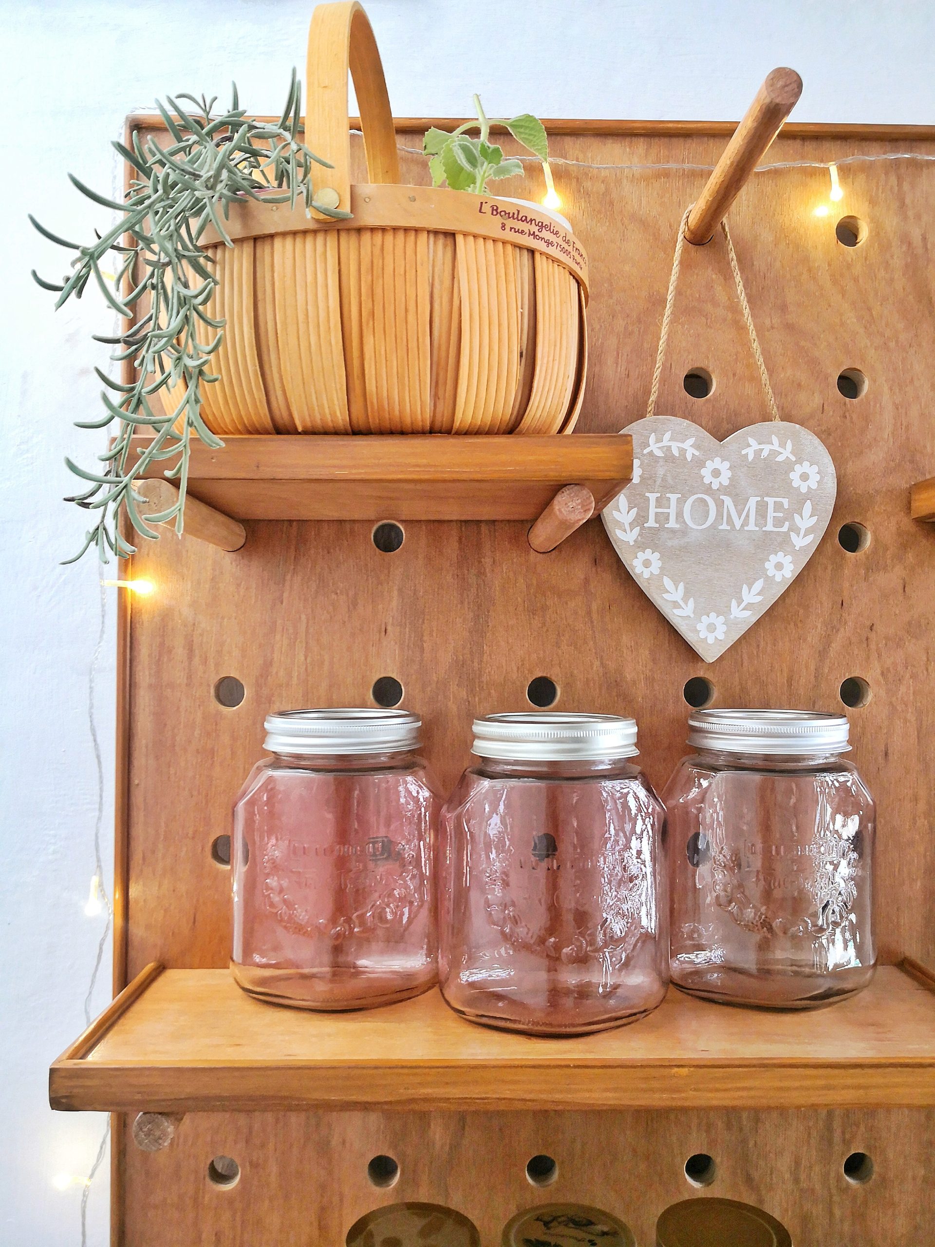 Wooden Pegboard for decorative Storage
