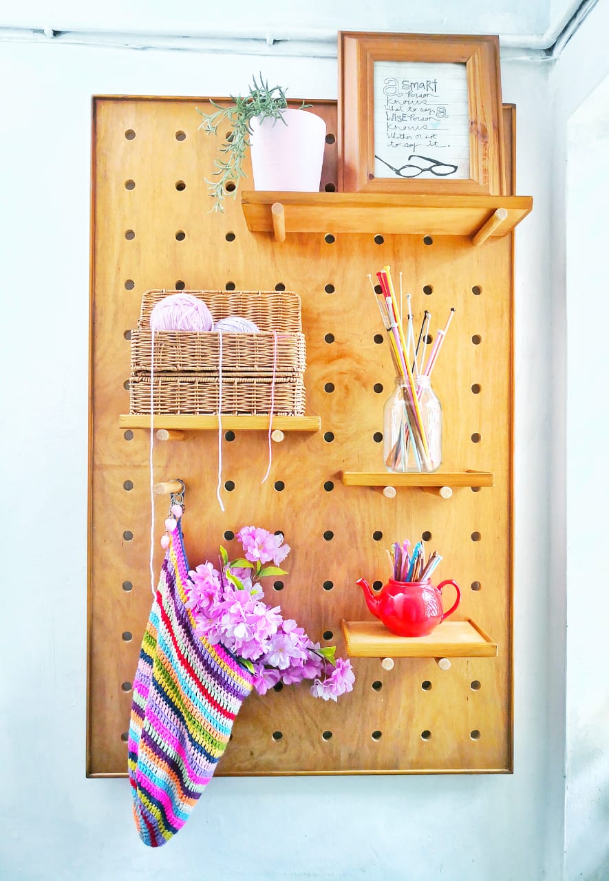 Craft Storage with Pegboard