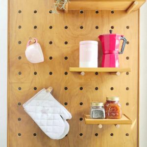 Kitchen Storage with Pegboard